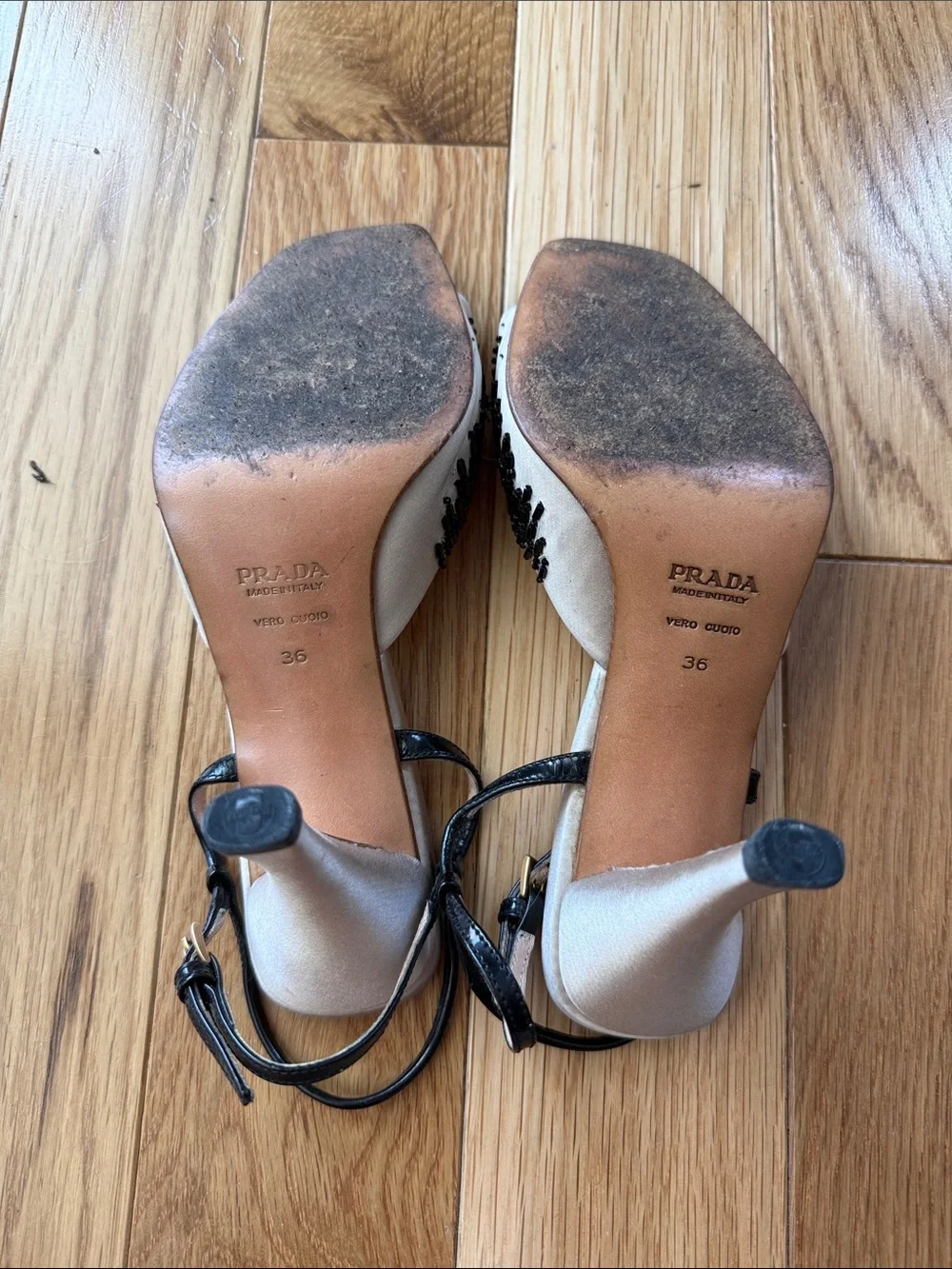 Vintage Prada Beaded Silk Heels - Picture 7 of 8